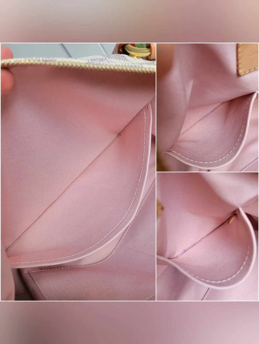 Louis Vuitton Damier Azur Satchel in Beige and Tan